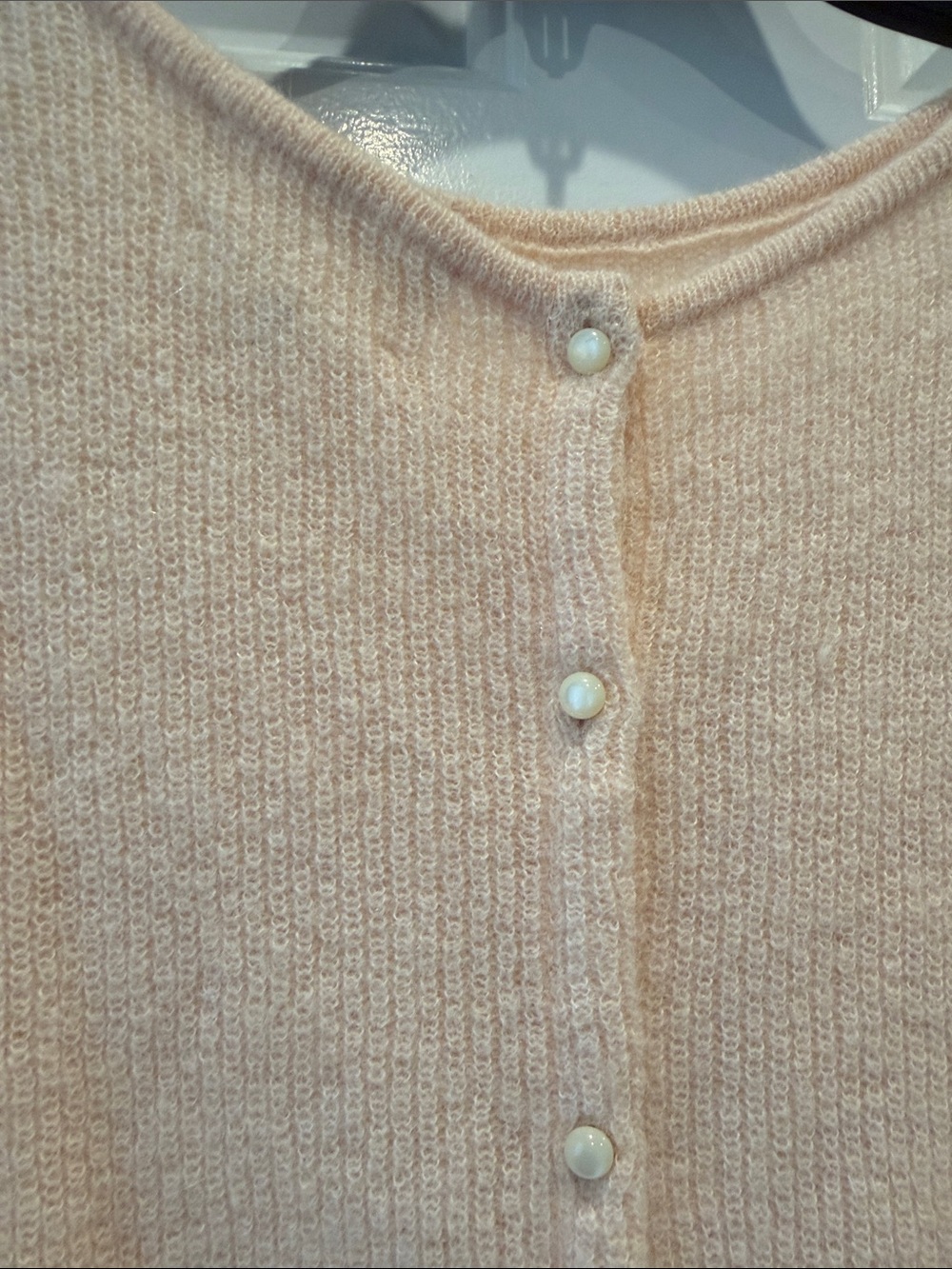 Sézane Gaspard Cardigan Light Pink Blush Pearl Button Sweater S - Picture 2 of 6